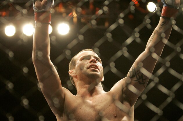 Jens Pulver waves to fans after losing to Josh Grispi in a World Extreme Cagefighting featherweight mixed martial arts fight on Sunday, June 7, 2009, in Sacramento, Calif. Grispi won by submission in the first round. (AP Photo/Jeff Chiu)