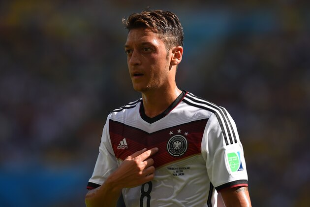 RIO DE JANEIRO, BRAZIL - JULY 04:  Mesut Oezil of Germany looks on during the 2014 FIFA World Cup Brazil Quarter Final match between France and Germany at Maracana on July 4, 2014 in Rio de Janeiro, Brazil.  (Photo by Matthias Hangst/Getty Images)