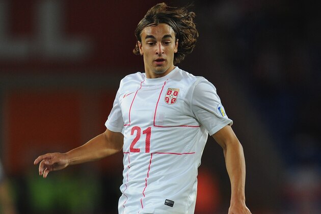 CARDIFF, WALES - SEPTEMBER 10: Serbia player Lazar Markovic in action during the FIFA 2014 World Cup Qualifier Group A match between Wales and Serbia at Cardiff City Stadium on September 10, 2013 in Cardiff, Wales. (Photo by Stu Forster/Getty Images) CARDIFF, WALES - SEPTEMBER 10: Serbia player Lazar Markovic in action during the FIFA 2014 World Cup Qualifier Group A match between Wales and Serbia at Cardiff City Stadium on September 10, 2013 in Cardiff, Wales. (Photo by Stu Forster/Getty Images)