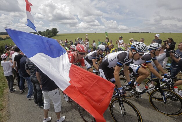 Marcel Kittel, front right, and John Degenkolb, front left, of Germany, ride in the pack during the fourth stage of the Tour de France cycling race over 163.5 kilometers (101.6 miles) with start in Le Touquet and finish in Lille, France, Tuesday, July 8, 2014. (AP Photo/Laurent Cipriani) Marcel Kittel, front right, and John Degenkolb, front left, of Germany, ride in the pack during the fourth stage of the Tour de France cycling race over 163.5 kilometers (101.6 miles) with start in Le Touquet and finish in Lille, France, Tuesday, July 8, 2014. (AP Photo/Laurent Cipriani)