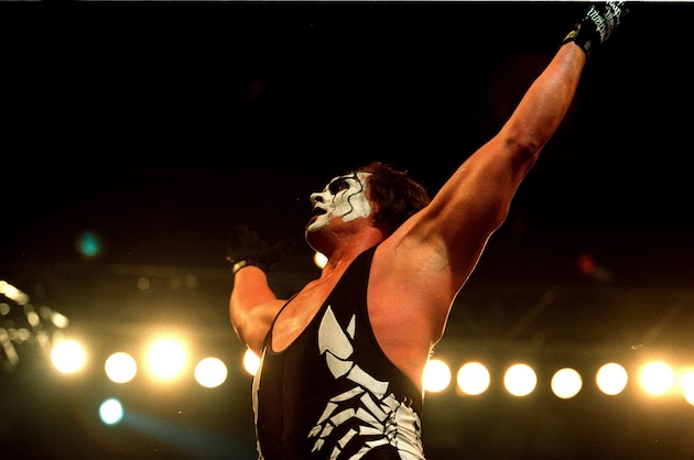 09 Oct 2000:  Sting celebrates after defeating Mike Sanders after their bout at the World Chamionship Wrestling ''Thunder Down Under'' night at the Sydney Entertainment Centre, Sydney, Australia. Mandatory Credit: Scott Barbour/ALLSPORT