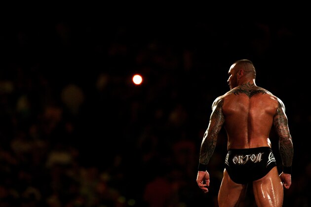 Randy Orton enters the ring during Wrestlemania XXX at the Mercedes-Benz Super Dome in New Orleans on Sunday, April 6, 2014. (Jonathan Bachman/AP Images for WWE)