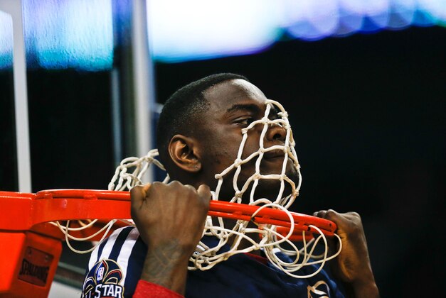 Mar 28, 2014; New Orleans, LA, USA; New Orleans Pelicans guard Anthony Morrow pulls up through the rim prior to the game against the Utah Jazz at the Smoothie King Center. Mandatory Credit: Derick E. Hingle-USA TODAY Sports