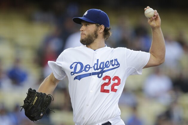 Los Angeles Dodgers starting pitcher Clayton Kershaw throws against the Chicago White Sox during the first inning of a baseball game on Monday, June 2, 2014, in Los Angeles. (AP Photo/Jae C. Hong)