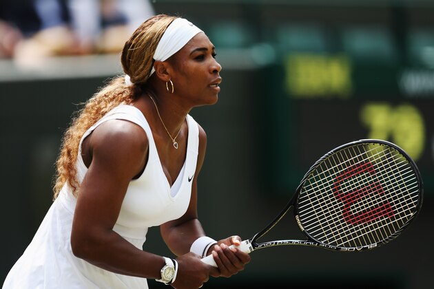 LONDON, ENGLAND - JUNE 28:  Serena Williams of the United States during her Ladies' Singles third round match against Alize Cornet of France on day six of the Wimbledon Lawn Tennis Championships at the All England Lawn Tennis and Croquet Club at Wimbledon on June 28, 2014 in London, England.  (Photo by Steve Bardens/Getty Images)