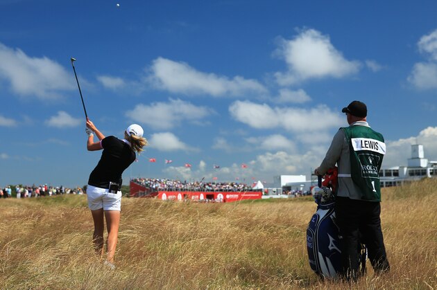 SOUTHPORT, ENGLAND - JULY 10:  Stacy Lewis of the United States hits her 2nd shot on the 18th hole during the first round of the Ricoh Women's British Open at Royal Birkdale on July 10, 2014 in Southport, England.  (Photo by David Cannon/Getty Images)