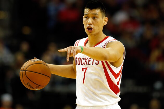 HOUSTON, TX - APRIL 04: Jeremy Lin #7 of the Houston Rockets points down court against the Oklahoma City Thunder during a game at the Toyota Center on April 4, 2014 in Houston, Texas. NOTE TO USER: User expressly acknowledges and agrees that, by downloading and or using this photograph, User is consenting to the terms and conditions of the Getty Images License Agreement. (Photo by Scott Halleran/Getty Images) HOUSTON, TX - APRIL 04: Jeremy Lin #7 of the Houston Rockets points down court against the Oklahoma City Thunder during a game at the Toyota Center on April 4, 2014 in Houston, Texas. NOTE TO USER: User expressly acknowledges and agrees that, by downloading and or using this photograph, User is consenting to the terms and conditions of the Getty Images License Agreement. (Photo by Scott Halleran/Getty Images)