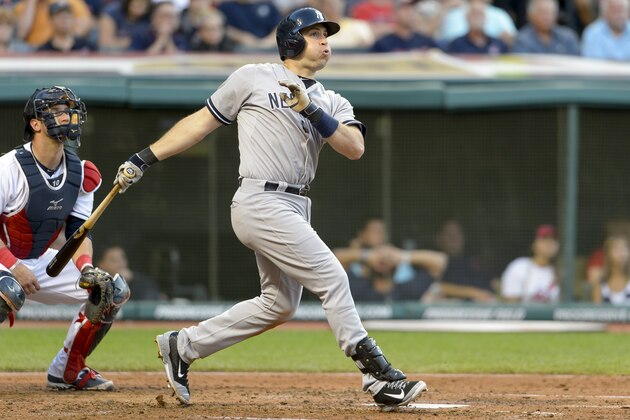 CLEVELAND, OH - JULY 9: Mark Teixeira #25 of the New York Yankees hits a two-run home run during the fifth inning against the Cleveland Indians at Progressive Field on July 9, 2014 in Cleveland, Ohio. (Photo by Jason Miller/Getty Images) CLEVELAND, OH - JULY 9: Mark Teixeira #25 of the New York Yankees hits a two-run home run during the fifth inning against the Cleveland Indians at Progressive Field on July 9, 2014 in Cleveland, Ohio. (Photo by Jason Miller/Getty Images)