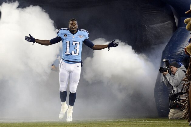 Tennessee Titans wide receiver Kendall Wright is introduced before an NFL football game against the Indianapolis Colts Thursday, Nov. 14, 2013, in Nashville, Tenn. (AP Photo/Mark Zaleski) Tennessee Titans wide receiver Kendall Wright is introduced before an NFL football game against the Indianapolis Colts Thursday, Nov. 14, 2013, in Nashville, Tenn. (AP Photo/Mark Zaleski)