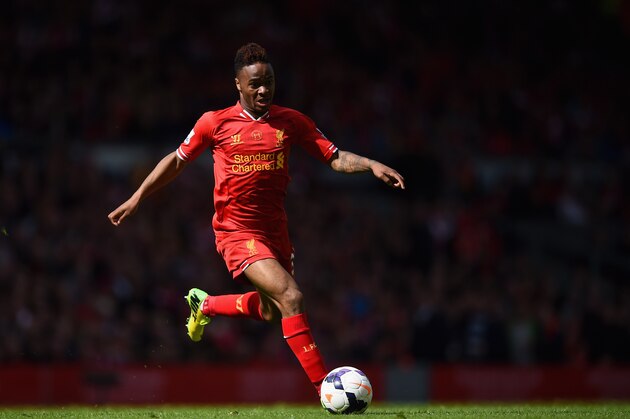 LIVERPOOL, ENGLAND - MAY 11:  Raheem Sterling of Liverpool in action during the Barclays Premier League match between Liverpool and Newcastle United at Anfield on May 11, 2014 in Liverpool, England.  (Photo by Laurence Griffiths/Getty Images)