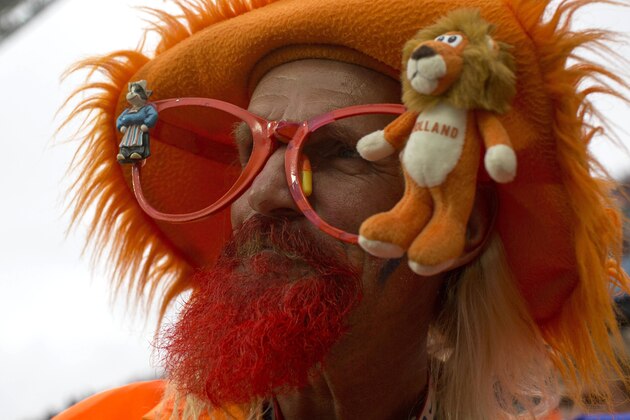 A Dutch fan waits for the start of semifinal match between Argentina and The Netherlands to begin, at the Itaquerao stadium during the 2014 soccer World Cup in Sao Paulo, Brazil, Wednesday, July 9, 2014. (AP Photo/Dario Lopez-Mills) A Dutch fan waits for the start of semifinal match between Argentina and The Netherlands to begin, at the Itaquerao stadium during the 2014 soccer World Cup in Sao Paulo, Brazil, Wednesday, July 9, 2014. (AP Photo/Dario Lopez-Mills)