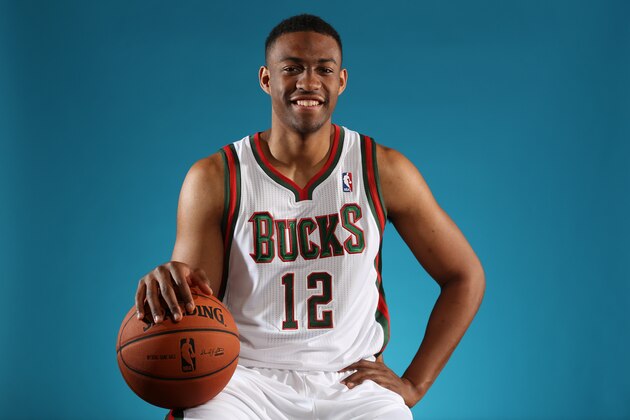 ST. FRANCIS, WI - JUNE 28:  Jabari Parker #12 of the Milwaukee Bucks poses for a portrait at the Bucks Training Center on June 28, 2014 in St. Francis, Wisconsin. NOTE TO USER:  User expressly acknowledges and agrees that, by downloading and or using this Photograph, user is consenting to the terms and conditions of the Getty Images License Agreement.  Mandatory Copyright Notice:  Copyright 2014 NBAE (Photo by Jeffrey Phelps/NBAE via Getty Images)