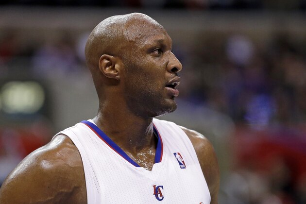 Los Angeles Clippers power forward Lamar Odom plays against the Charlotte Bobcats during an NBA basketball game in Los Angeles, Wednesday, Feb. 27, 2013. The Clippers won 106-84. (AP Photo/Chris Carlson)
