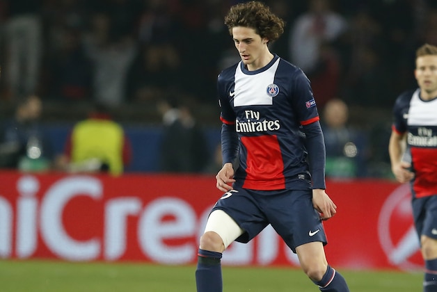 Paris Saint Germain's Adrien Rabiot, controls the ball during a Champions League last 16 second leg soccer match between Paris Saint Germain against Bayer Leverkusen at Parc des Princes stadium in Paris, Wednesday, March 12, 2014. (AP Photo/Michel Euler)