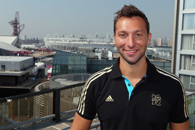 LONDON, ENGLAND - JULY 26:  (FREE FOR EDITORIAL USE) Swimmer Ian Thorpe of Australia at the adidas Olympic Media Lounge at Westfield Stratford City on July 26, 2012 in London, England.  (Photo by Alex Grimm/Getty Images for adidas)