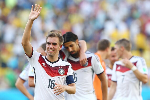 RIO DE JANEIRO, BRAZIL - JULY 04:  Philipp Lahm of Germany acknowledges the fans after defeating France 1-0 in the 2014 FIFA World Cup Brazil Quarter Final match between France and Germany at Maracana on July 4, 2014 in Rio de Janeiro, Brazil.  (Photo by Martin Rose/Getty Images)