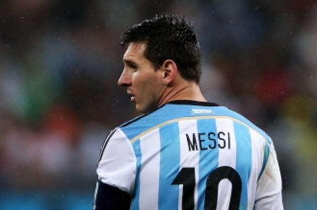 SAO PAULO, BRAZIL - JULY 09:  Lionel Messi of Argentina looks on during the 2014 FIFA World Cup Brazil Semi Final match between the Netherlands and Argentina at Arena de Sao Paulo on July 9, 2014 in Sao Paulo, Brazil.  (Photo by Dean Mouhtaropoulos/Getty Images)