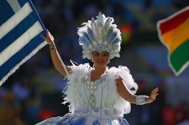RIO DE JANEIRO, BRAZIL - JULY 13:  An artist performs during the closing ceremony prior to the 2014 FIFA World Cup Brazil Final match between Germany and Argentina at Maracana on July 13, 2014 in Rio de Janeiro, Brazil.  (Photo by Julian Finney/Getty Images)