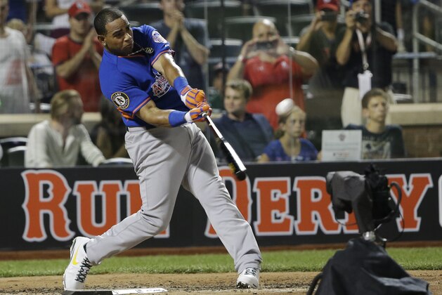 American League's Yoenis Cespedes, of the Oakland Athletics, hits his ninth home run in the third round to win the MLB All-Star baseball Home Run Derby, on Monday, July 15, 2013 in New York. (AP Photo/Matt Slocum) American League's Yoenis Cespedes, of the Oakland Athletics, hits his ninth home run in the third round to win the MLB All-Star baseball Home Run Derby, on Monday, July 15, 2013 in New York. (AP Photo/Matt Slocum)