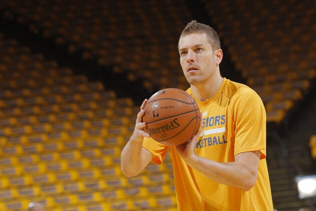 OAKLAND, CA - MAY 1: David Lee #10 of the Golden State Warriors warms up before facing the Los Angeles Clippers in Game Six of the Western Conference Quarterfinals during the 2014 NBA Playoffs at Oracle Arena on May 1, 2014 in Oakland, California. NOTE TO USER: User expressly acknowledges and agrees that, by downloading and/or using this Photograph, user is consenting to the terms and conditions of Getty Images License Agreement. Mandatory Copyright Notice: Copyright 2014 NBAE (Photo by Rocky Widner/NBAE via Getty Images)