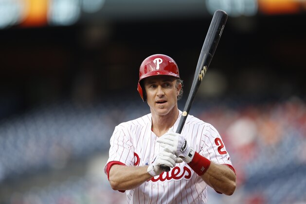 Philadelphia Phillies' Chase Utley in action during a baseball game against the Miami Marlins, Wednesday, June 25, 2014, in Philadelphia. (AP Photo/Matt Slocum)