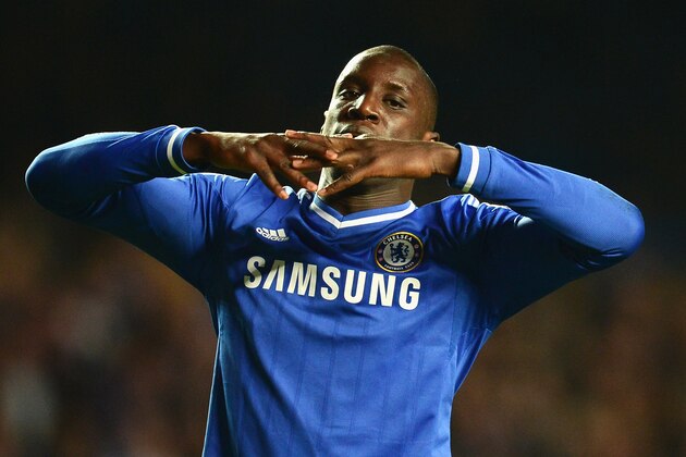 LONDON, ENGLAND - APRIL 30: Demba Ba of Chelsea looks dejected after the UEFA Champions League semi-final second leg match between Chelsea and Club Atletico de Madrid at Stamford Bridge on April 30, 2014 in London, England.  (Photo by Jamie McDonald/Getty Images)