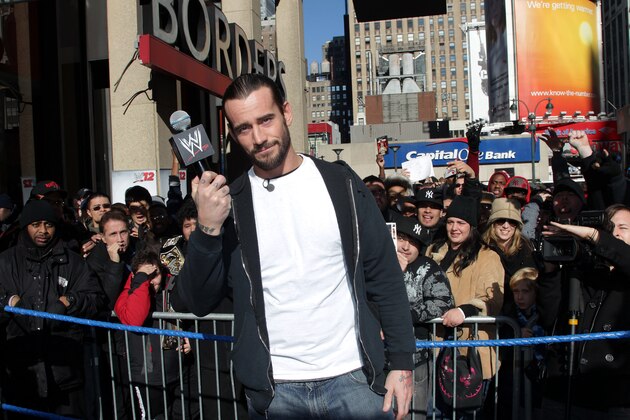 WWE Superstar CM Punk poses at Madison Square Garden, Friday, Nov. 18, 2011, in New York, during a rally leading up to the 25th Anniversary of Survivor Series, taking place Sunday at Madison Square Garden.  The event will feature actor and wrestling favorite Dwayne