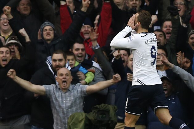 Tottenham Hotspur's Roberto Soldado celebrates his goal against Cardiff City during their English Premier League soccer match at White Hart Lane, London, Sunday, March 2, 2014. (AP Photo/Sang Tan) Tottenham Hotspur's Roberto Soldado celebrates his goal against Cardiff City during their English Premier League soccer match at White Hart Lane, London, Sunday, March 2, 2014. (AP Photo/Sang Tan)