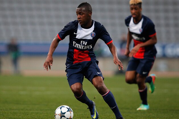 PARIS, FRANCE - MARCH 11:  Hervin Ongenda of PSG in action during the UEFA Youth League Quarter Final match between Paris Saint-Germain FC and Real Madrid at Stade Charlety on March 11, 2014 in Paris, France.  (Photo by Dean Mouhtaropoulos/Getty Images)