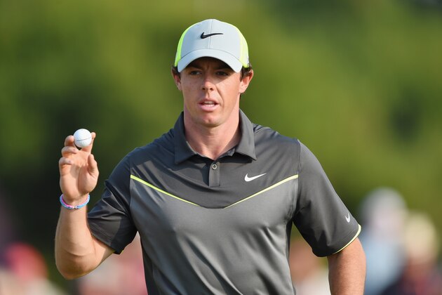 HOYLAKE, ENGLAND - JULY 18:  Rory McIlroy of Northern Ireland celebrates a birdie putt on the 17th green during the second round of The 143rd Open Championship at Royal Liverpool on July 18, 2014 in Hoylake, England.  (Photo by Stuart Franklin/Getty Images)