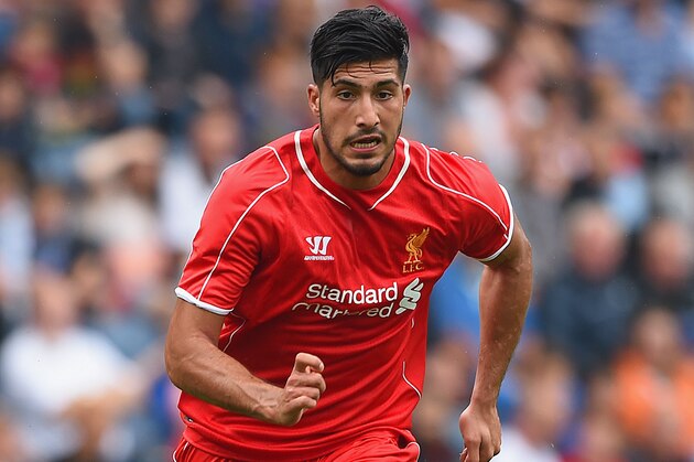PRESTON, LANCASHIRE - JULY 19: Emre Can of Liverpool in action during the pre season friendly match between Preston North End and Liverpool at Deepdale on July 19, 2014 in Preston, Lancashire.  (Photo by Michael Regan/Getty Images)