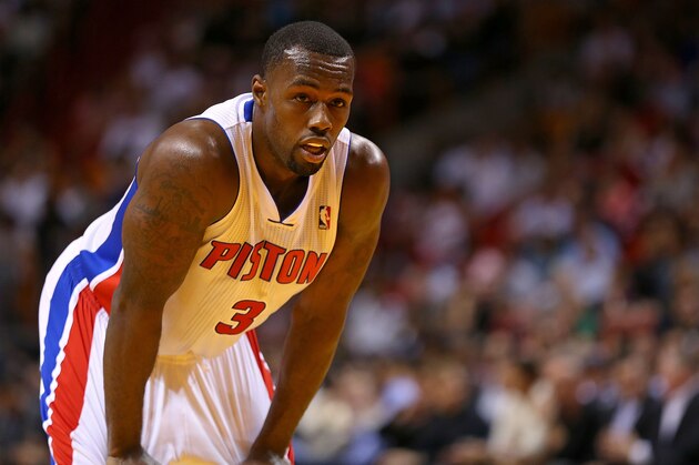MIAMI, FL - DECEMBER 03: Rodney Stuckey #3 of the Detroit Pistons looks on during a game against the Miami Heat at American Airlines Arena on December 3, 2013 in Miami, Florida. NOTE TO USER: User expressly acknowledges and agrees that, by downloading and/or using this photograph, user is consenting to the terms and conditions of the Getty Images License Agreement. Mandatory copyright notice:  (Photo by Mike Ehrmann/Getty Images)