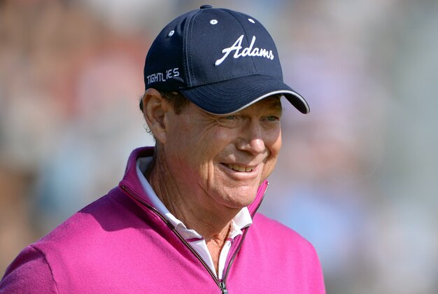 Jul 20, 2014; Wirral, GBR;   Tom Watson during the final round at the 143rd Open Championship at The Royal Liverpool Golf Club. Mandatory Credit: Steve Flynn-USA TODAY Sports
