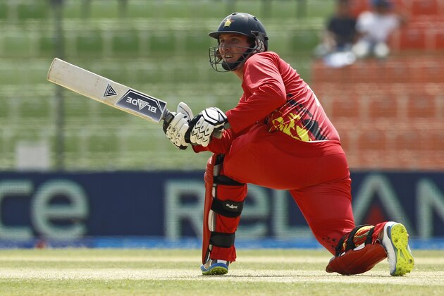 Zimbabwe's cricket captain Brendan Taylor plays a shot during their ICC Twenty20 Cricket World Cup match against United Arab Emirates in Sylhet, Bangladesh, Friday, March 21, 2014. (AP Photo/A.M. Ahad)