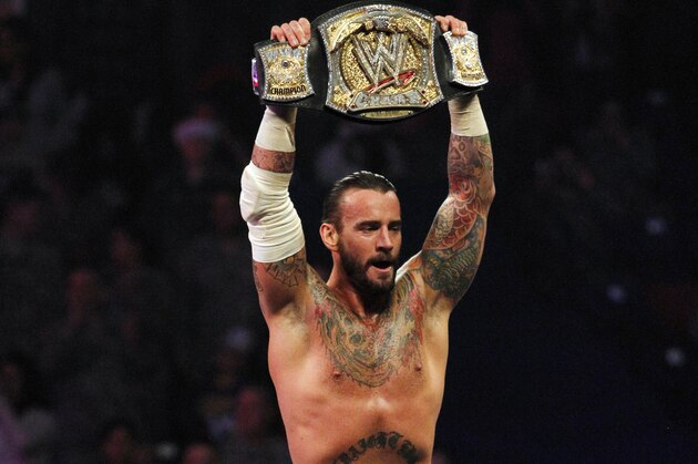WWE Champion CM Punk performs during WWE’s 9th annual
