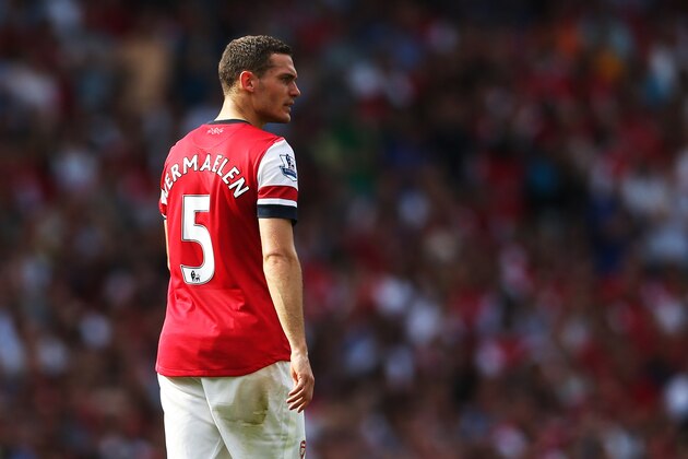 LONDON, ENGLAND - AUGUST 18:  Thomas Vermaelen of Arsenal in action during the Barclays Premier League match between  Arsenal and Sunderland at Emirates Stadium on August 18, 2012 in London, England.  (Photo by Julian Finney/Getty Images)