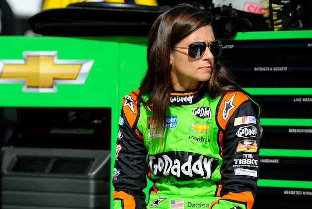 LOUDON, NH - JULY 11:  Danica Patrick, driver of the #10 GoDaddy Chevrolet, looks on during qualifying for the NASCAR Sprint Cup Series Camping World RV Sales 301 at New Hampshire Motor Speedway on July 11, 2014 in Loudon, New Hampshire.  (Photo by Jared C. Tilton/Getty Images)