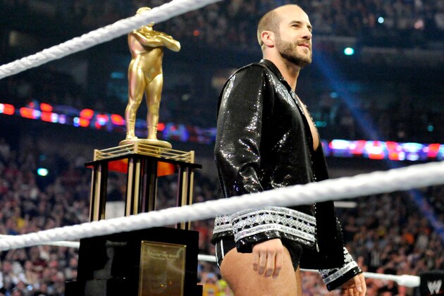 Cesaro in happier times: Post-battle royal, pre-Heyman. Cesaro in happier times: Post-battle royal, pre-Heyman.