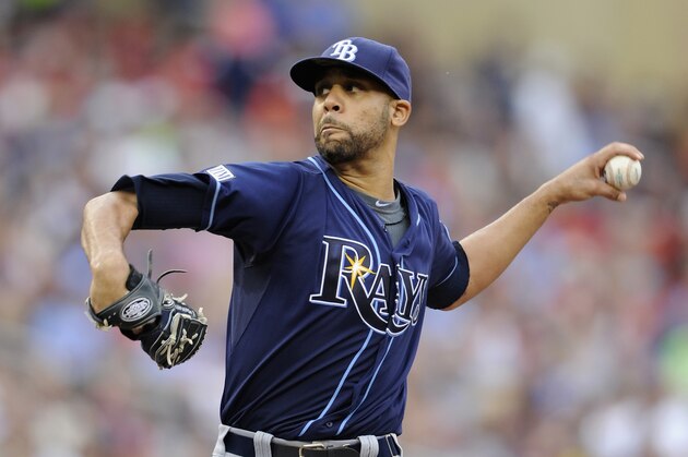 MINNEAPOLIS, MN - JULY 19: David Price #14 of the Tampa Bay Rays delivers a pitch against the Minnesota Twins during the second inning of the game on July 19, 2014 at Target Field in Minneapolis, Minnesota. (Photo by Hannah Foslien/Getty Images)