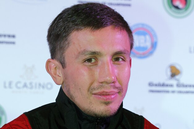 WBA Middleweight World champion, Gennady Golovkin of Republic of Kazakhstan, poses for photographers during a press conference in Monaco, Tuesday, March 26, 2013, ahead of his WBA Middleweight World fight against Nobuhiro Ishida of Japan, taking place on Saturday, March 30, 2013, in Monaco. (AP Photo/Lionel Cironneau)
