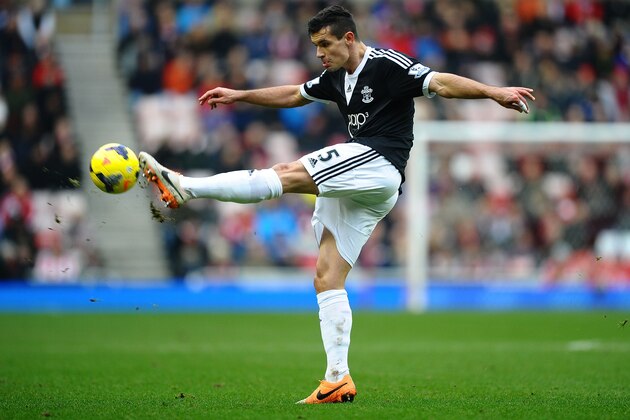 SUNDERLAND, ENGLAND - JANUARY 18: Dejan Lovren of Southampton in action during the Barclays Premier League match between Sunderland and Southampton at Stadium of Light on January 18, 2014 in Sunderland, England.  (Photo by Laurence Griffiths/Getty Images)