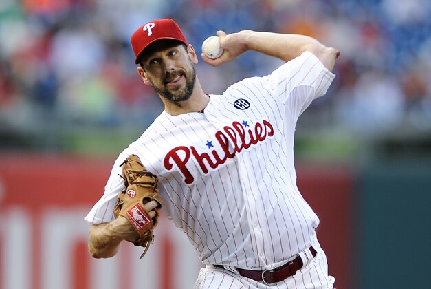 Philadelphia Phillies starting pitcher Cliff Lee throws a pitch during the first inning of a baseball game against the San Francisco Giants on Monday, July 21, 2014, in Philadelphia. (AP Photo/Michael Perez) Philadelphia Phillies starting pitcher Cliff Lee throws a pitch during the first inning of a baseball game against the San Francisco Giants on Monday, July 21, 2014, in Philadelphia. (AP Photo/Michael Perez)