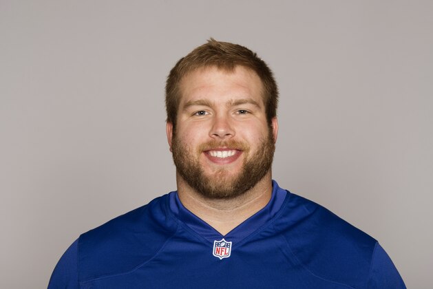 This is a 2014 photo of Brandon Mosley of the New York Giants NFL football team. This image reflects the New York Giants active roster as of Monday, June 23, 2014 when this image was taken. (AP Photo)