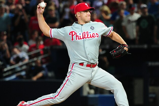 ATLANTA, GA - JULY 19: Jonathan Papelbon #58 of the Philadelphia Phillies throws a ninth inning pitch against the Atlanta Braves at Turner Field on July 19, 2014 in Atlanta, Georgia. (Photo by Scott Cunningham/Getty Images)