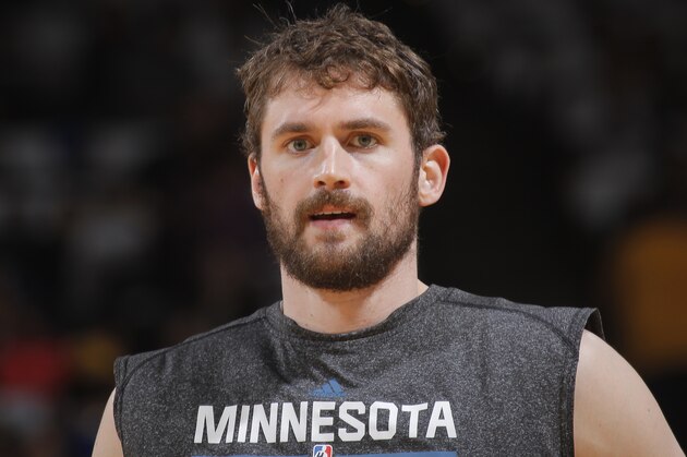 OAKLAND, CA - APRIL 14: Kevin Love #42 of the Minnesota Timberwolves during a game against the Golden State Warriors on April 14, 2014 at Oracle Arena in Oakland, California. NOTE TO USER: User expressly acknowledges and agrees that, by downloading and or using this photograph, user is consenting to the terms and conditions of Getty Images License Agreement. Mandatory Copyright Notice: Copyright 2014 NBAE (Photo by Rocky Widner/NBAE via Getty Images) OAKLAND, CA - APRIL 14: Kevin Love #42 of the Minnesota Timberwolves during a game against the Golden State Warriors on April 14, 2014 at Oracle Arena in Oakland, California. NOTE TO USER: User expressly acknowledges and agrees that, by downloading and or using this photograph, user is consenting to the terms and conditions of Getty Images License Agreement. Mandatory Copyright Notice: Copyright 2014 NBAE (Photo by Rocky Widner/NBAE via Getty Images)