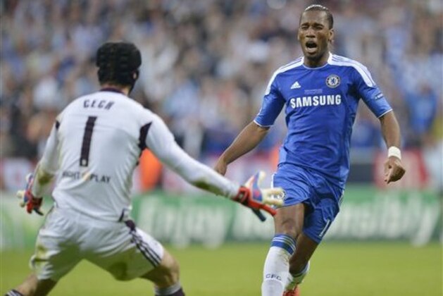 Chelsea's Didier Drogba, right, celebrates with Petr Cech after scoring the decisive shootout penalty during the Champions League final soccer match between Bayern Munich and Chelsea in Munich, Germany Saturday May 19, 2012. (AP Photo/Martin Meissner) Chelsea's Didier Drogba, right, celebrates with Petr Cech after scoring the decisive shootout penalty during the Champions League final soccer match between Bayern Munich and Chelsea in Munich, Germany Saturday May 19, 2012. (AP Photo/Martin Meissner)