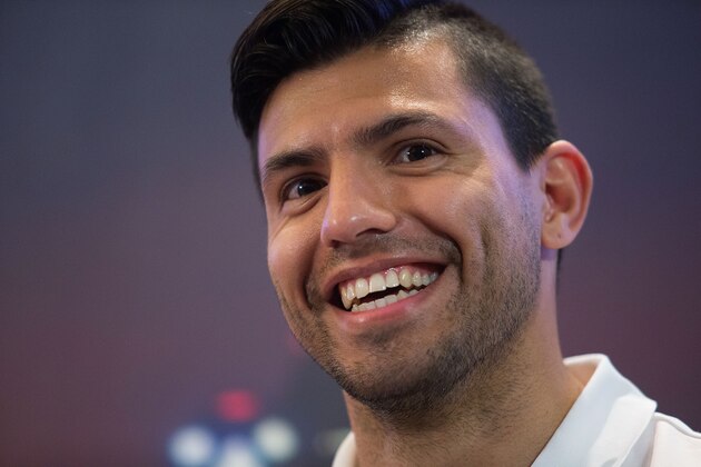 SINGAPORE - MAY 15:  Sergio Aguero of Manchester City attends a press conference on May 15, 2014 in Singapore.  (Photo by Nicky Loh/Getty Images)