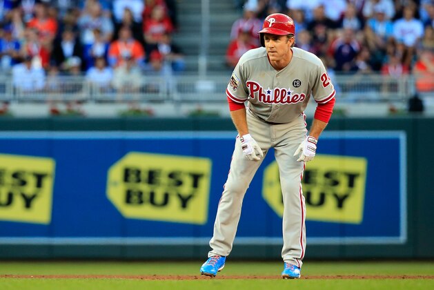 MINNEAPOLIS, MN - JULY 15:  National League All-Star Chase Utley #26 of the Philadelphia Phillies during the 85th MLB All-Star Game at Target Field on July 15, 2014 in Minneapolis, Minnesota.  (Photo by Rob Carr/Getty Images)