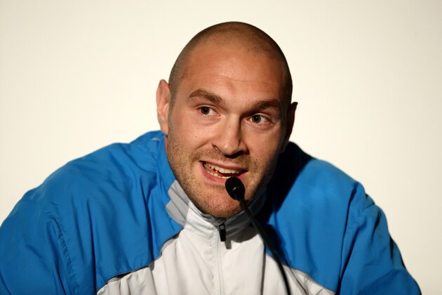 LONDON, ENGLAND - JULY 14:  Tyson Fury speaks during a press conference to announce the upcoming fight between Dereck Chisora And Tyson Fury on July 14, 2014 in London, England.  (Photo by Jordan Mansfield/Getty Images)