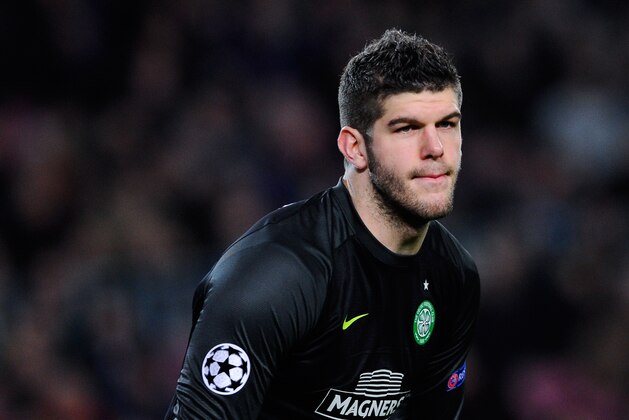 BARCELONA, SPAIN - DECEMBER 11:  Fraser Forster of Celtic FC looks on  during the Champions League Group H match between FC Barcelona and Celtic FC at Camp Nou on December 11, 2013 in Barcelona, Spain.  (Photo by David Ramos/Getty Images)